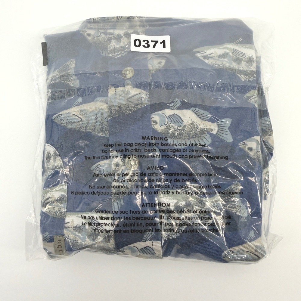 Columbia Shirt Mens Medium Blue Fish Print Short Sleeve Fishing Outdoors *Wear - Picture 11 of 11